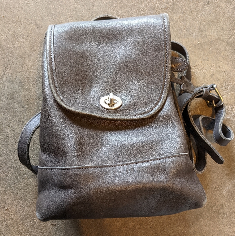 Vintage Coach Small Daypack №9960 in Grey with Nickel Hardware